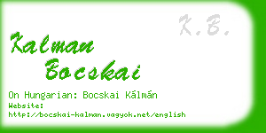 kalman bocskai business card